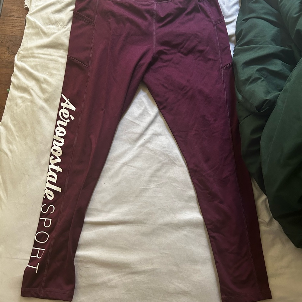 Aeropostale Red Leggings Comfortable Athletic Wear